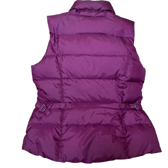 Eddie Bauer Womens Premium Goose Down Puffer Vest M Purple Adjustable Waist Warm - Picture 2 of 7
